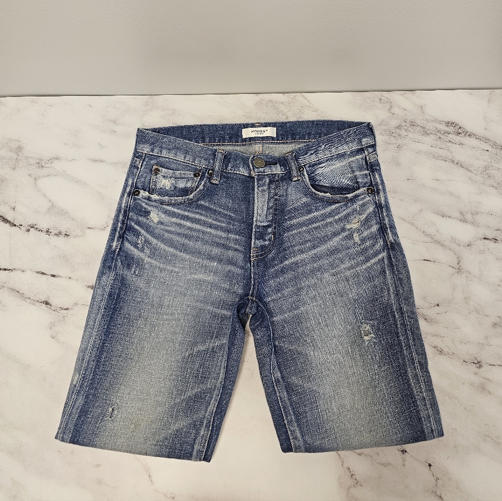Moussy Vintage Mid Rise Distressed Y2K Skinny Ankle Light Blue Jeans 27 Preowned - Picture 5 of 10
